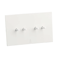 Дизайнерский выключатель Aura Белый лед, BAW4KTC Bonze четырехклавишный проходной