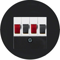 Розетка акустическая двойная стерео, черный глянцевый, 457309 + 10382045 Berker