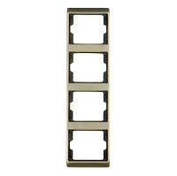 Дизайнерская рамка 4 местная, вертикальная, светло-бронзовый, матовый, алюминий, 13440001 Berker, серия Arsys