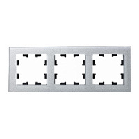 Дизайнерская рамка 3 местная, алюминий, стекло, ATN320303 Schneider Electric, серия Atlas Design Nature