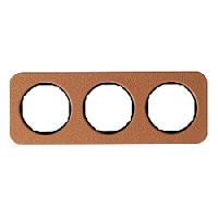 Дизайнерская рамка 3 местная, кожа/черный, 10132364 Berker, серия R.1