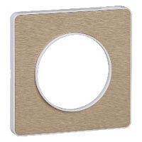 Дизайнерская рамка 1 местная, полированная бронза/белый, S52P802L Schneider Electric, серия Odace