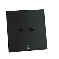 Дизайнерский выключатель Aura Черный уголь, BAB2KTC Bonze двухклавишный