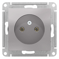 Дизайнерская розетка без заземления, алюминий, ATN000341 Schneider Electric, серия Atlas Design