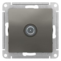 Дизайнерская розетка TV одиночная, сталь, ATN000993 Schneider Electric, серия Atlas Design