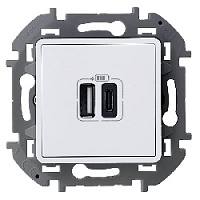 Дизайнерская розетка USB разъем A+C двойная, белый, 673760 Legrand, серия Inspiria