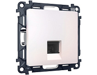 Комплект механизма компьютерной розетки RJ-45 экранированной с автоматической защитной шторкой, жемчужный, MA212005 Ambrella Volt