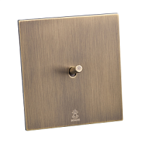Дизайнерский выключатель Aura Бронза браш, BABR1KXTC Bonze одноклавишный перекрестный