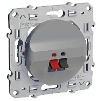 Дизайнерская аудио розетка, алюминий, S53R487 Schneider Electric, серия Odace