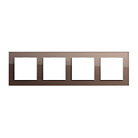 Дизайнерская рамка 4 местная, стекло мокко, AC584GLMO Jung, серия A Creation