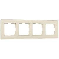 Дизайнерская рамка 4 местная, молочный, стекло, W0041141 Werkel