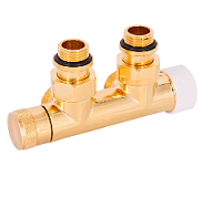 Дизайнерский клапан угловой для радиаторов для 2-х трубной системы отопления, справа, Tondera 1/2" золото 0684-1500D0E0 S.R.Rubinetterie