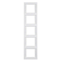 Дизайнерская рамка 5 местная, вертикальная, полярная белизна, глянцевый, 13537009 Berker, серия K.1