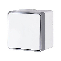 Дизайнерский выключатель влагозащищенный, белый, W5010201 Werkel, одноклавишный, серия Gallant