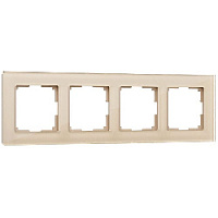 Дизайнерская рамка 4 местная, шампань, стекло, W0041111 Werkel