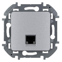 Дизайнерская розетка компьютерная RJ-45 кат. 6, алюминий, 673832 Legrand, серия Inspiria