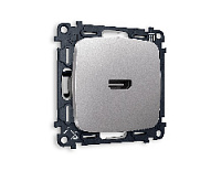 Комплект механизма розетки HDMI 2.0 40V/500mA 2.0GHz 5-18Gbit/s , сталь матовый, MO514010 Ambrella Volt