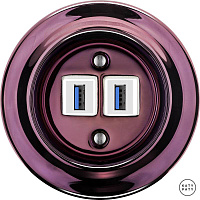 Ретро розетка USB фиолетовый металлик PEMAGsUSBw Katy Paty