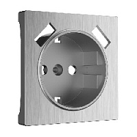 Накладка для розетки с заземлением + 2хUSB разъем A+A, серебряный рифленый, W1179509 Werkel