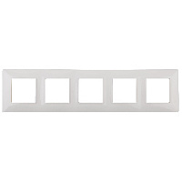 Дизайнерская рамка 5 местная, белый, Б0034405 Эра, серия Elegance