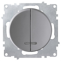 Дизайнерский выключатель с подсветкой, серый, 2172848 OneKeyElectro, двухклавишный