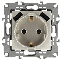 Дизайнерская розетка с заземлением + 2хUSB, шампань, Б0047870 Эра, серия Elegance