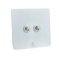 Дизайнерский выключатель Vega Белый лед, BVW2KTC Bonze двухклавишный проходной