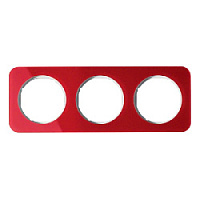 Дизайнерская рамка 3 местная, красный/полярная белизна, 10132349 Berker, серия R.1