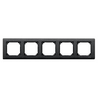 Дизайнерская рамка 5 местная, антрацит, MTN486514 Schneider Electric, серия Merten System M-Plan