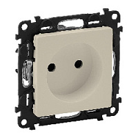 Дизайнерская розетка без заземления, со шторками, безвинт.зажим, слоновая кость, 753516 Legrand, серия Valena Life