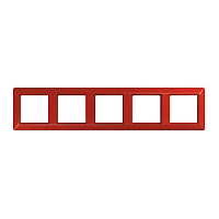 Дизайнерская рамка ударопрочная 5 местная, красный, AS585BFRT Jung, серия AS 500