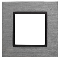 Дизайнерская рамка 1 местная, титан, металл, Б0034546 Эра, серия Elegance