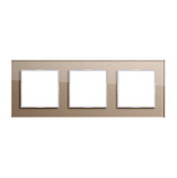 Дизайнерская рамка 3 местная, стекло шампань, AC583GLCH Jung, серия A Creation