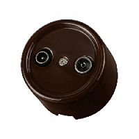 Розетка TV+R оконечная, коричневый, SQ1820-0455 TDM ELECTRIC, серия Болонь