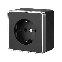 Дизайнерская розетка с заземлением, черный хром, W5071035 Werkel, серия Gallant