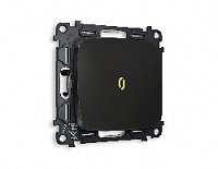 Комплект механизма 1-кл выключателя с подсветкой 3200K мягкий теплый свет, черный матовый, MO802010 Ambrella Volt, одноклавишный