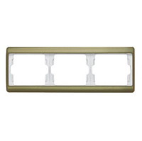 Дизайнерская рамка 3 местная, золотой, матовый, алюминий, 13740002 Berker, серия Arsys