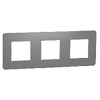 Дизайнерская рамка 3 местная, дымчато-серый/белый, NU280621 Schneider Electric, серия Unica Studio