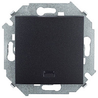 Дизайнерский выключатель с подсветкой, графит, 1591104-038, Simon, одноклавишный, серия 15