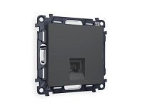 Комплект механизма компьютерной розетки RJ-45 экранированной с автоматической защитной шторкой, графит, MA912005 Ambrella Volt