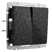Дизайнерский выключатель, черный, W1220008 Werkel, двухклавишный, серия Hammer
