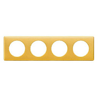 Дизайнерская рамка 4 местная, латунь, 068794 Legrand, серия Celiane