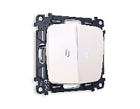 Комплект механизма 2-кл выключателя с подсветкой 5600K нейтральный белый свет, жемчуг, MO204015 Ambrella Volt, двухклавишный