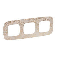 Дизайнерская рамка 3 местная, нарцисс золото, 754353 Legrand, серия Valena Allure