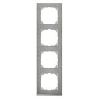 Дизайнерская рамка 4 местная, нержавеющая сталь/алюминий, MTN4040-3646 Schneider Electric, серия Merten System M-Pure Decor