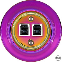 Розетка интернет Cat.5e двойная, пурпурно-фиолетовый металлик PEVIGsCat5e Katy Paty