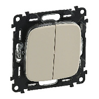 Дизайнерский выключатель, слоновая кость, 752805 Legrand, двухклавишный, серия Valena Allure