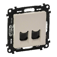 Дизайнерская розетка компьютерная 2хRJ-45 кат. 5е, слоновая кость, 753541 Legrand, серия Valena Life