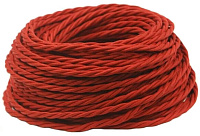 Ретро кабель витой электрический (50м) 2*1.5, красный, серия Twist, Interior Electric