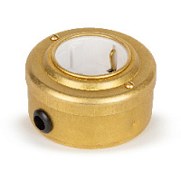 Ретро розетка с белой вставкой, с з/к и шторками электрическая, золото, 20101-6 Vintage-Brass